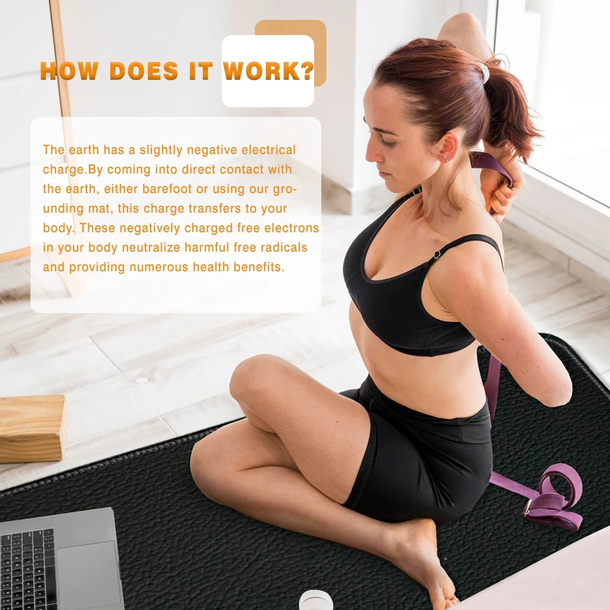 Experience Grounding Bliss: 15Ft Corded Mouse Pad for Enhanced Comfort, Reduced Pain & Stress Relief