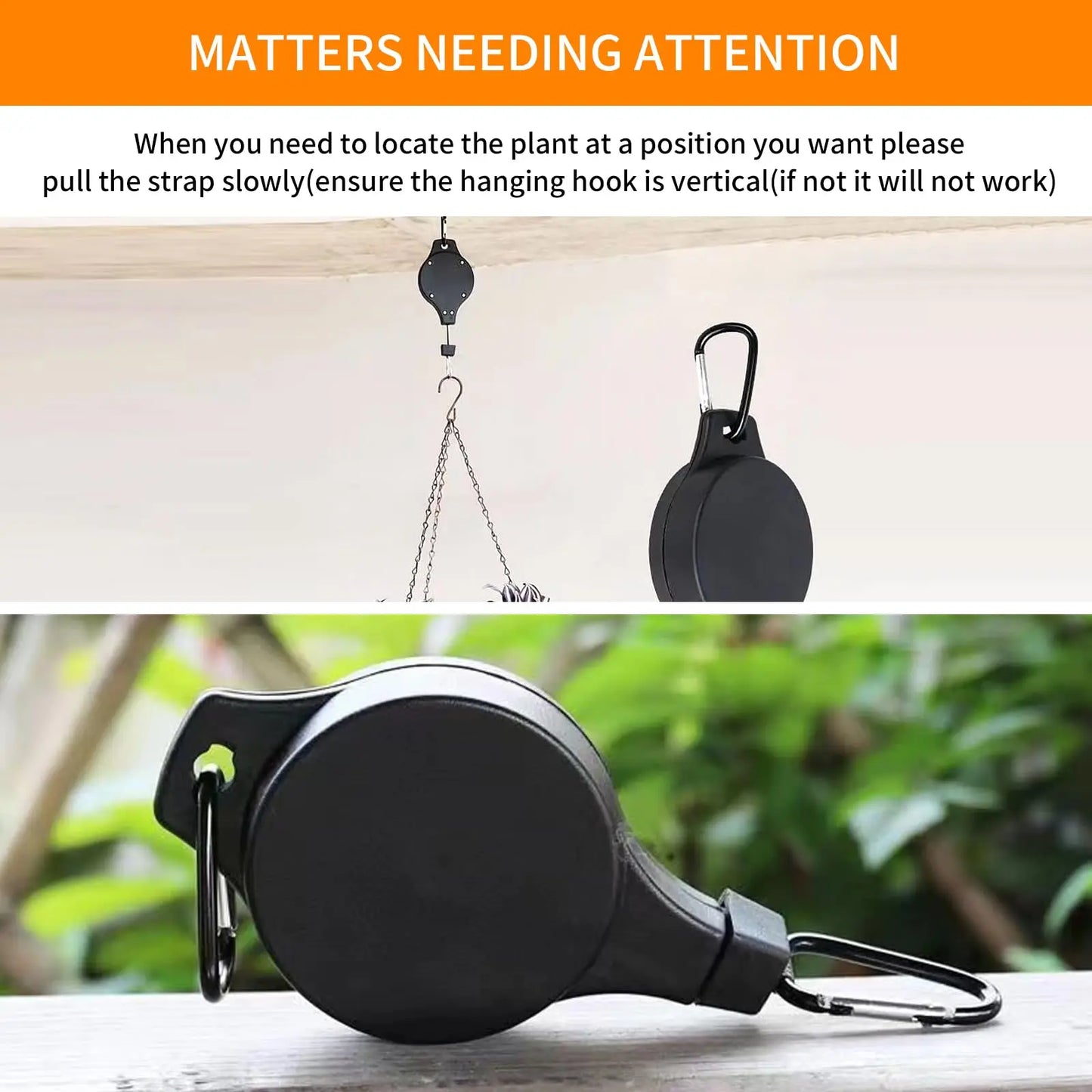 Garden Baskets Pots Hanging Hook Adjustable Lift Plant Pulley Set Retractable Pulley Pull down Hanger Plants Flower Hanger Hook