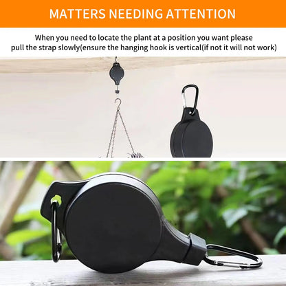 Garden Baskets Pots Hanging Hook Adjustable Lift Plant Pulley Set Retractable Pulley Pull down Hanger Plants Flower Hanger Hook