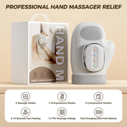 Electric Hand Massager - warm airbag compression for palm finger relaxation