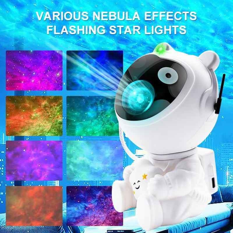 WEDEESUN Astronaut Galaxy Projector with Timer and Remote, LED Nebula Night Lights for Home Living Room Decoration - Novelty Household Fairy Lamp