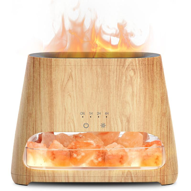 SALKING 2-In-1 Himalayan Salt Lamp Diffuser, Cool Mist Humidifier, Aromatherapy & Himalayan Salt Therapy, 100% Pure Himalayan Salt, Ultrasonic Essential Oil Diffuser with Ambient Glow, 150Ml