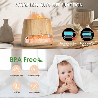 SALKING 2-In-1 Himalayan Salt Lamp Diffuser, Cool Mist Humidifier, Aromatherapy & Himalayan Salt Therapy, 100% Pure Himalayan Salt, Ultrasonic Essential Oil Diffuser with Ambient Glow, 150Ml