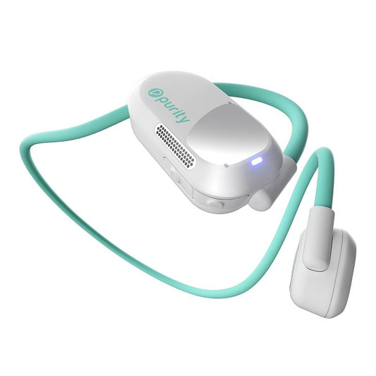 Purity Air Open Ear Headphones - Wireless Bluetooth Earbuds with Dual Mic for Ultimate Comfort and Sweat Resistance - Perfect for Sports, Calls, and Music - White/Turquoise