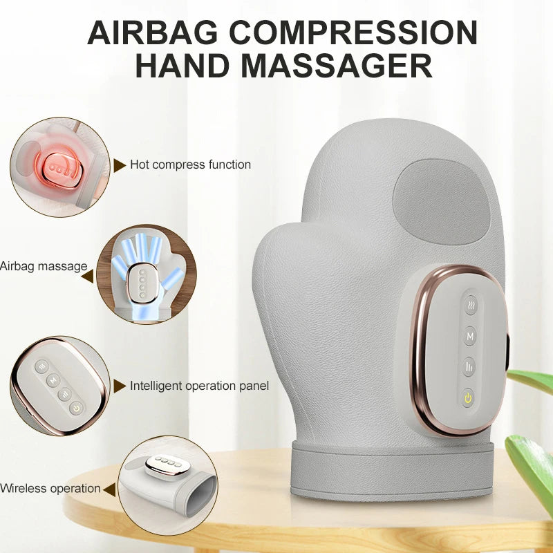 Electric Hand Massager - warm airbag compression for palm finger relaxation