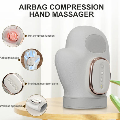 Electric Hand Massager - warm airbag compression for palm finger relaxation