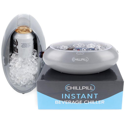 CHILLPILL Instant Beverage Chiller - Universal Can and Bottle Mini Cooler for Rapid Drink Chilling - Portable Can Chiller for Soda & Beer Lovers