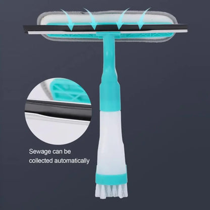 Multifunction Window Cleaner Kit with Spray Bottle Squeegee Microfiber Washer Head Home Glass Cleaning Tool