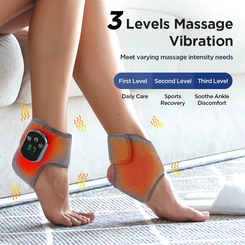 Revitalize Your Feet with the Electric Heating Ankle Brace - Hot Compress & Vibration Relief for Ultimate Comfort