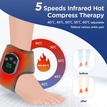 Revitalize Your Feet with the Electric Heating Ankle Brace - Hot Compress & Vibration Relief for Ultimate Comfort