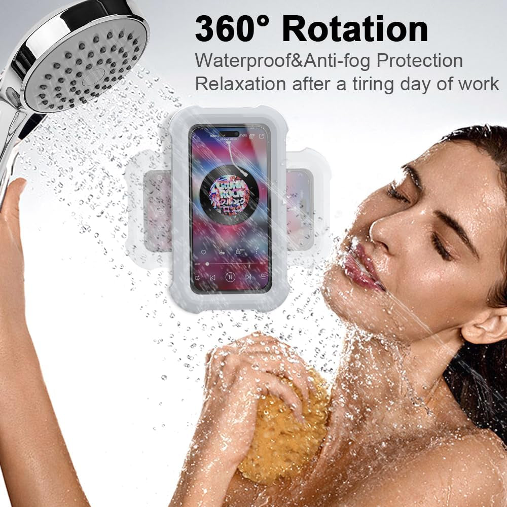 Transform Your Shower Experience with the Waterproof 480° Rotating Phone Holder - Perfect for iPhone and Samsung Galaxy!