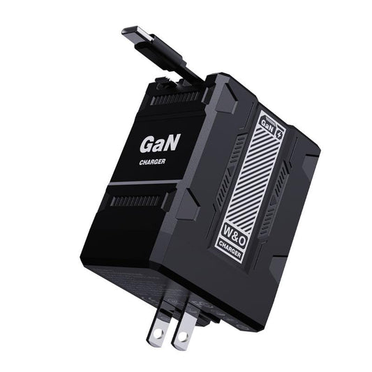 2 in 1 Gan Charger(Type C/Lightning), 120W Compatible Fast Charger, Retractable Wall Charger, Foldable Plug for Iphone, Fast Charging Power Adapter for Smartphone, Travel Universal Plug Fast Charging, Holiday Gift Tech