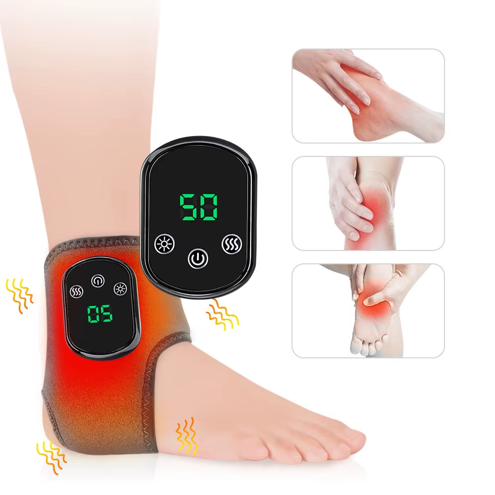 Revitalize Your Feet with the Electric Heating Ankle Brace - Hot Compress & Vibration Relief for Ultimate Comfort