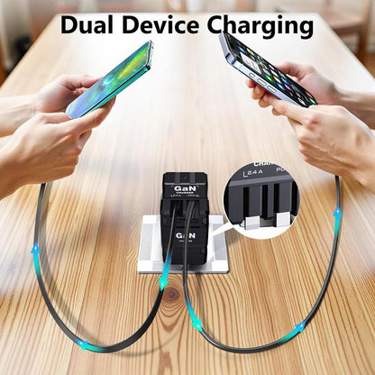 2 in 1 Gan Charger(Type C/Lightning), 120W Compatible Fast Charger, Retractable Wall Charger, Foldable Plug for Iphone, Fast Charging Power Adapter for Smartphone, Travel Universal Plug Fast Charging, Holiday Gift Tech