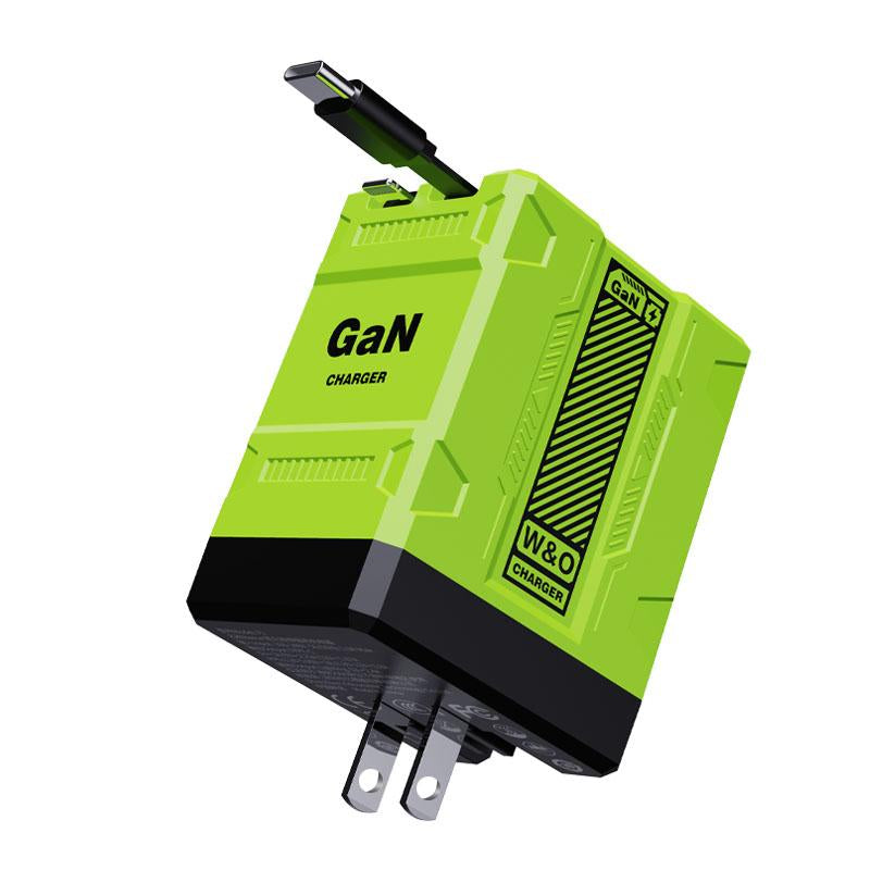 2 in 1 Gan Charger(Type C/Lightning), 120W Compatible Fast Charger, Retractable Wall Charger, Foldable Plug for Iphone, Fast Charging Power Adapter for Smartphone, Travel Universal Plug Fast Charging, Holiday Gift Tech
