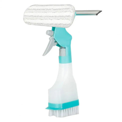 Multifunction Window Cleaner Kit with Spray Bottle Squeegee Microfiber Washer Head Home Glass Cleaning Tool