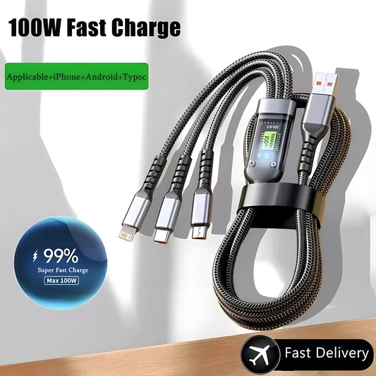 Glow-In-The-Dark Supercharged Magic String: the Premium 3-In-1 Charging Solution for Iphone 15/14/13