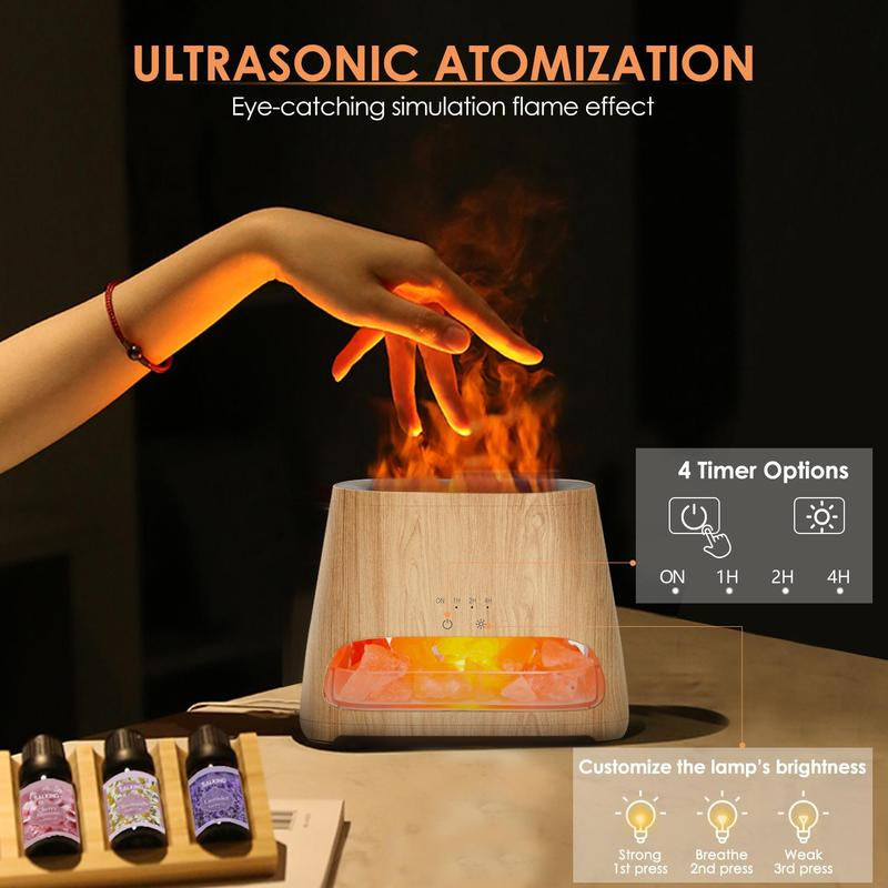 SALKING 2-In-1 Himalayan Salt Lamp Diffuser, Cool Mist Humidifier, Aromatherapy & Himalayan Salt Therapy, 100% Pure Himalayan Salt, Ultrasonic Essential Oil Diffuser with Ambient Glow, 150Ml