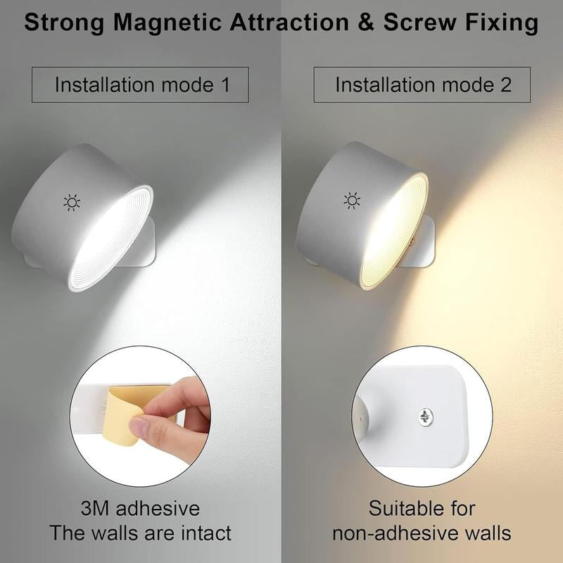 Lightess Smart Wall Sconce, Dimmable Wall Mounted Lamp with 3 Lighting & RGB & Ambiance Mode, APP & Touch Control, Rechargeable LED Light Battery Operated, Cordless Wall Light for Reading Bedside