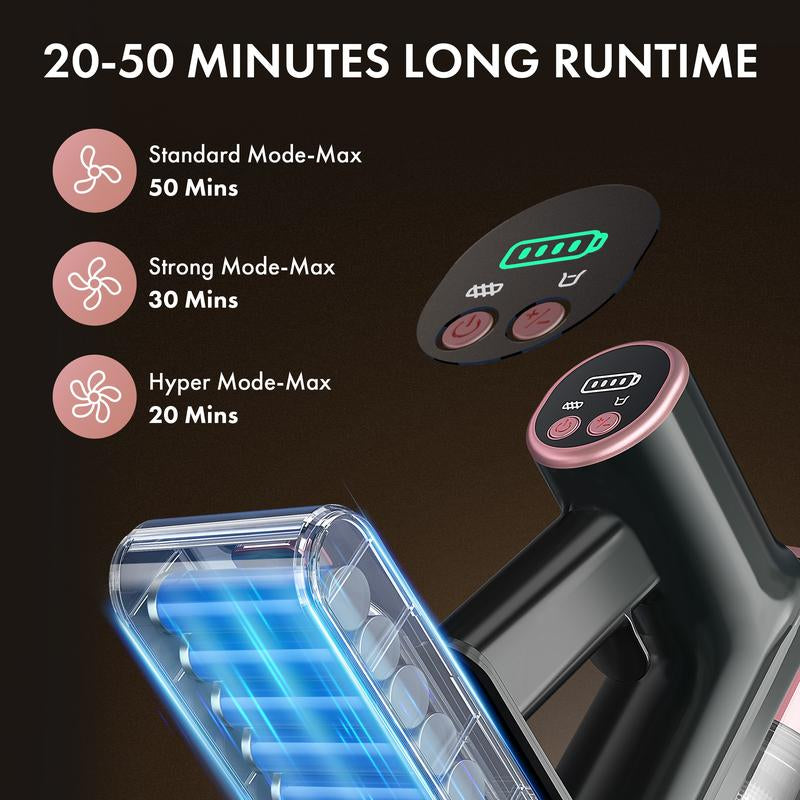 Homeika Cordless Vacuum Cleaner, 28Kpa Powerful Suction, 380W Powerful Brushless Motor, 8-In-1 Lightweight Handheld Vacuum Cleaner, 50-Minute Runtime, Removable Battery, for Pet Hair and Carpets