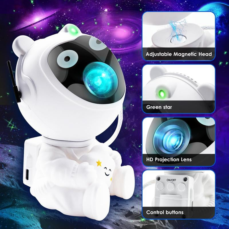 WEDEESUN Astronaut Galaxy Projector with Timer and Remote, LED Nebula Night Lights for Home Living Room Decoration - Novelty Household Fairy Lamp