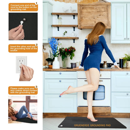 Experience Grounding Bliss: 15Ft Corded Mouse Pad for Enhanced Comfort, Reduced Pain & Stress Relief